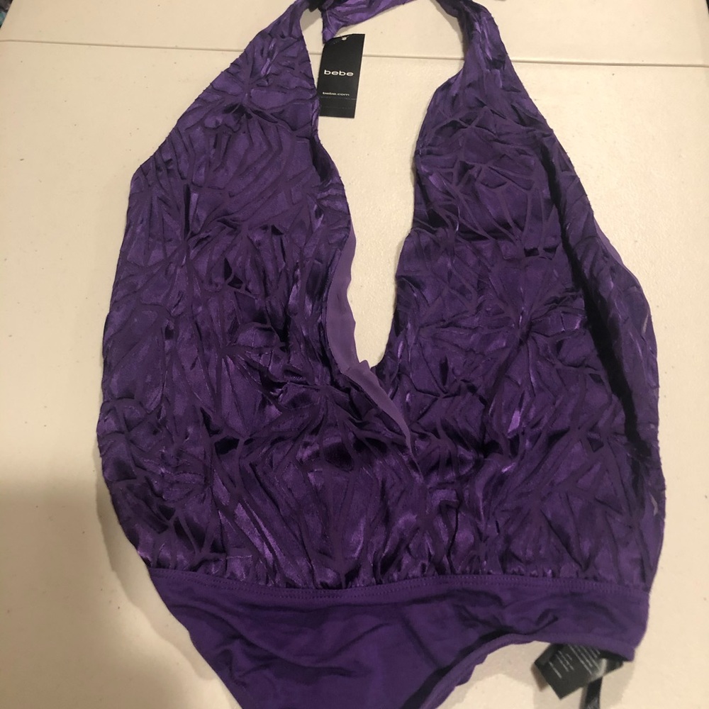 BEBE Purple Bodysuit